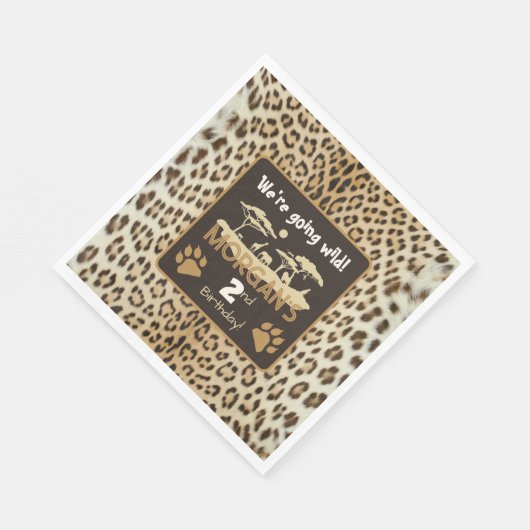 Serviette en papier pour anniversaire à motif léop (Coin)