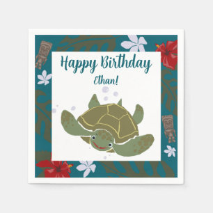 Serviette en papier pour anniversaire avec une tor