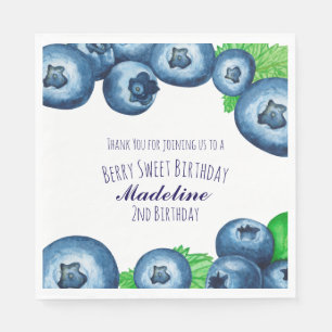 Serviette en papier pour anniversaire Myrtilles Su