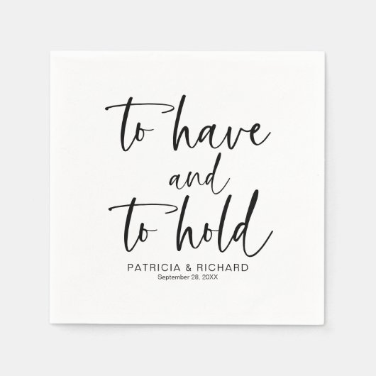 Serviette En Papier Pour avoir et tenir un Mariage de calligraphie mod (Devant)