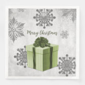 Serviette en papier pour cadeau de Noël vert (Devant)