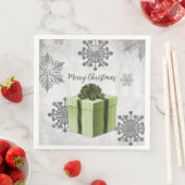 Serviette en papier pour cadeau de Noël vert (En situation)
