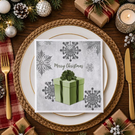 Serviette en papier pour cadeau de Noël vert