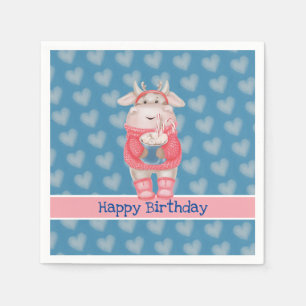 Serviette en papier pour chocolat chaud Joyeux Ann