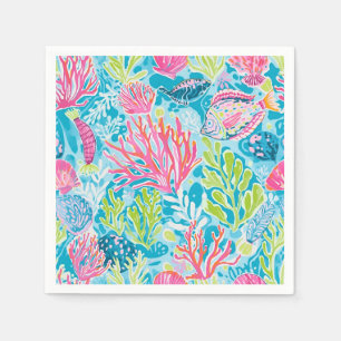 Serviette en papier pour cocktail à motif graphiqu