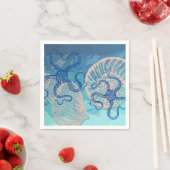 Serviette en papier pour cocktail avec impression (En situation)