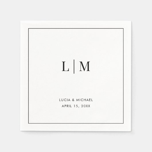 Serviette en papier pour cocktail de mariage (Devant)