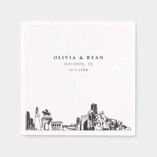 Serviette en papier pour cocktail de mariage à Hou (Devant)