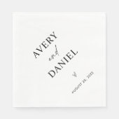 Serviette en papier pour cocktail de mariage minim (Devant)