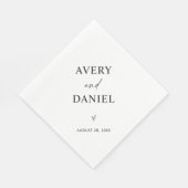 Serviette en papier pour cocktail de mariage minim (Coin)