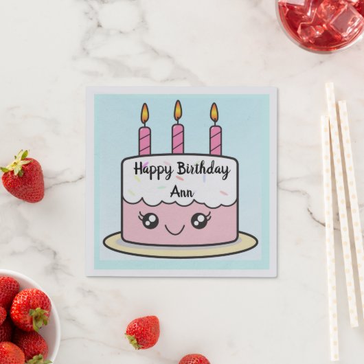 Serviette en papier pour décoration de gâteau d'an (En situation)