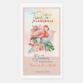 Serviette en papier pour douche de bébé flamant ro (Devant)