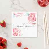 Serviette en papier pour douche de mariée Paeonies (En situation)