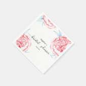Serviette en papier pour douche de mariée Paeonies (Coin)