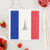 Serviette en papier pour fête à thème du drapeau f (En situation)