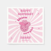 Serviette en papier pour fête d'anniversaire Disco (Devant)