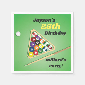 Serviette en papier pour fête de billard Green and