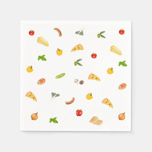 Serviette en papier pour fête élégante Pizza Dîner (Devant)