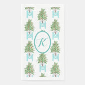 Serviette en papier pour invité à motif de topiair (Devant)