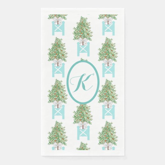 Serviette en papier pour invité à motif de topiair (Devant)