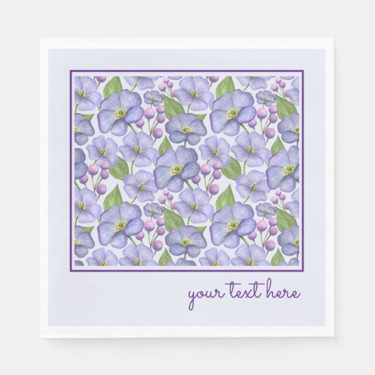 Serviette en papier pour jardin de fleurs violette (Devant)