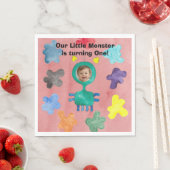 Serviette en papier pour l'anniversaire du monstre (En situation)