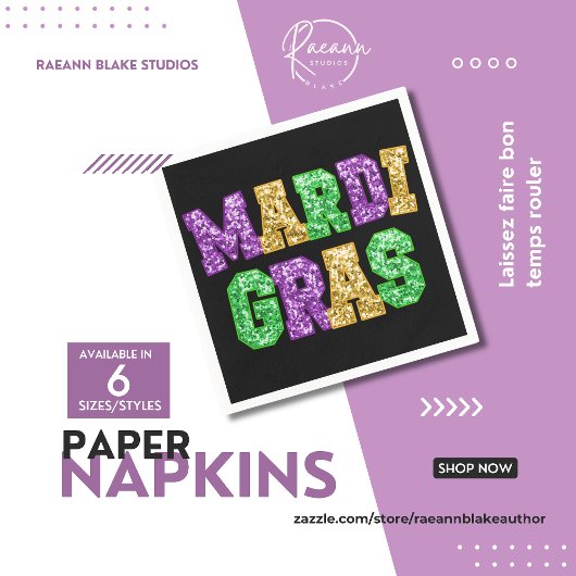 Serviette en papier pour Mardi Gras