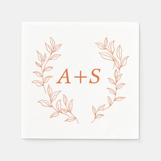 Serviette en papier pour mariage à monogramme et f (Devant)