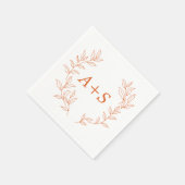 Serviette en papier pour mariage à monogramme et f (Coin)