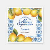 Serviette en papier pour mariage estival au citron (Devant)