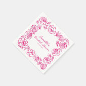 Serviette en papier pour mariage fantaisie à fleur (Coin)