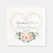 Serviette en papier pour mariage Heart-Flower (Devant)