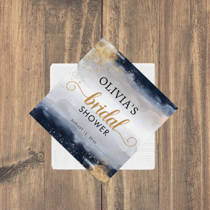 Serviette en papier pour mariage Navy et Or