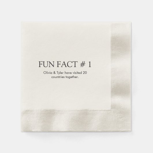 Serviette en papier pour mariage simple avec anecd (Devant)