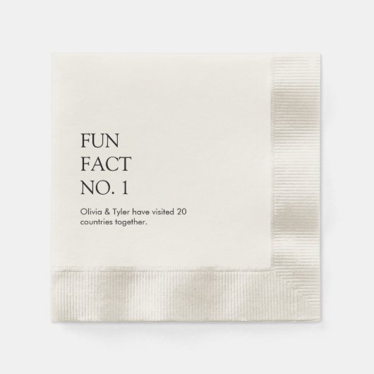 Serviette en papier pour mariage simple avec anecd (Devant)