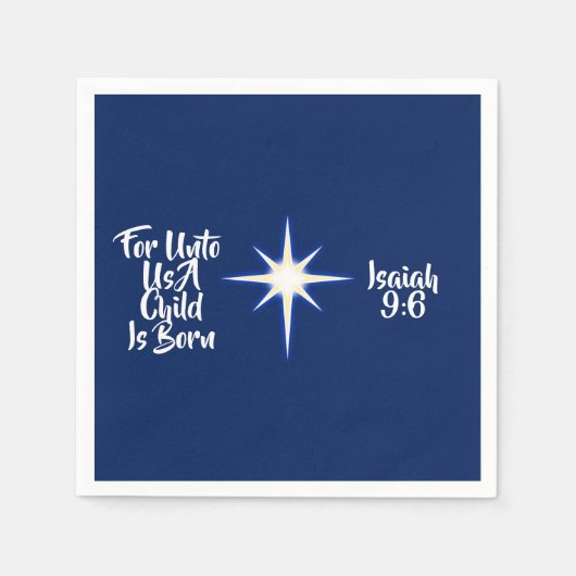 Serviette En Papier Pour Nous Un Enfant Est Né Napkin (Devant)