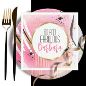 Serviette En Papier Pour son 60 et Fabulous rose noir Abstrait Retro