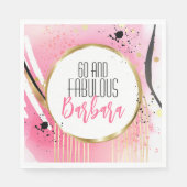 Serviette En Papier Pour son 60 et Fabulous rose noir Abstrait Retro (Devant)
