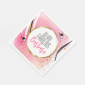 Serviette En Papier Pour son 60 et Fabulous rose noir Abstrait Retro (Coin)