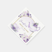 Serviette en papier pour thé de mariage floral vio (Coin)