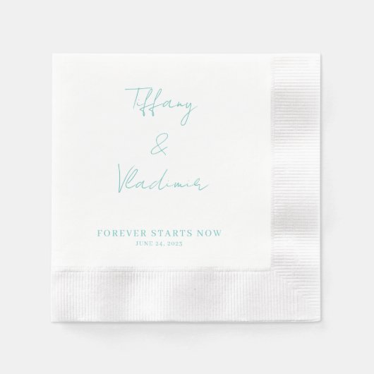 Serviette En Papier Pour toujours commence maintenant serviettes (Devant)