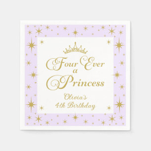 Serviette En Papier Pour toujours une princesse Or Princesse 4e annive