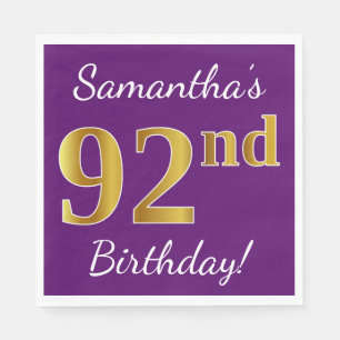Serviette En Papier Pourpre, anniversaire d'or de Faux