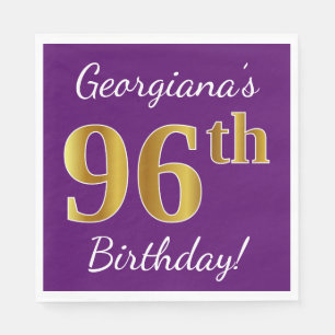 Serviette En Papier Pourpre, anniversaire d'or de Faux