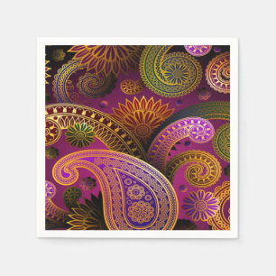 Serviette En Papier Pourpre de Paisley
