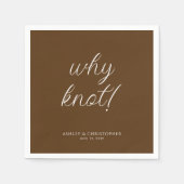 Serviette En Papier Pourquoi pas ! Cocktail Brown typographique minima (Devant)