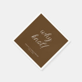 Serviette En Papier Pourquoi pas ! Cocktail Brown typographique minima (Coin)