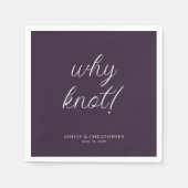 Serviette En Papier Pourquoi pas ! Cocktail minimal violet typographiq (Devant)