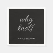 Serviette En Papier Pourquoi pas ! Cocktail noir typographique minimal (Devant)