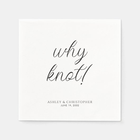 Serviette En Papier Pourquoi pas ! Cocktail typographique minimal (Devant)